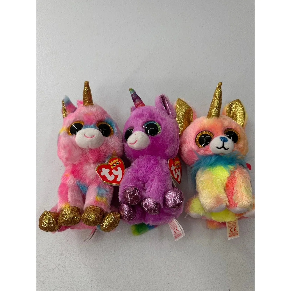 Ty Beanie Boos Plush Fantasia Yips Rosette Unicorn Chihuahua 6in Lot 3 Kids Toy